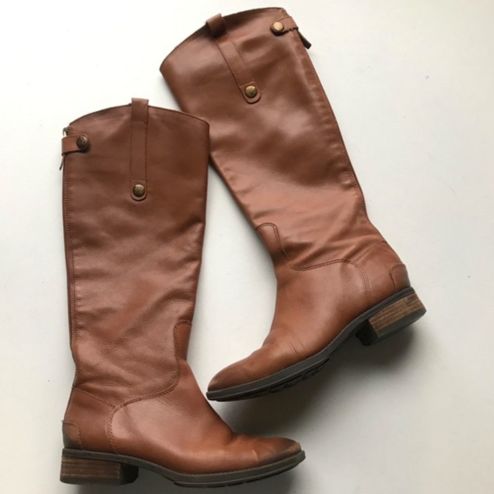 Sam Edelman Brown Tan Leather Tall Riding Boots